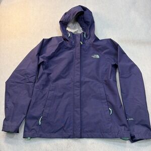 The North Face Women's HyVent 2.5L Hooded Windbreaker Rain Jacket Medium Purple